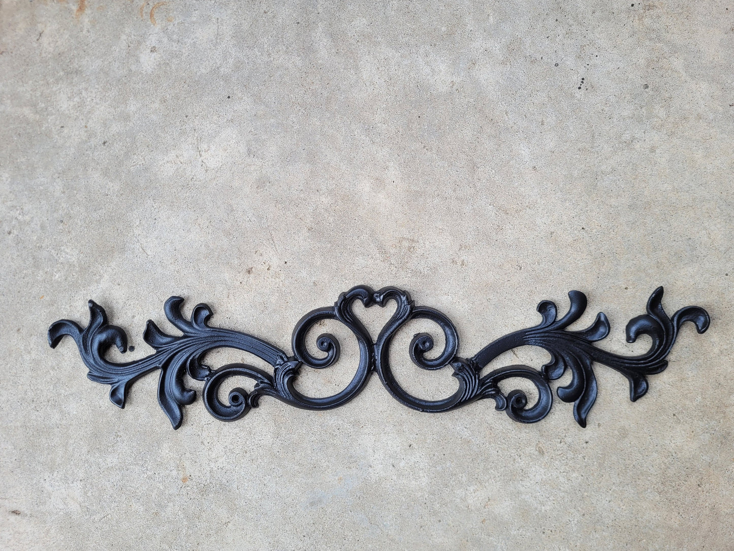 24 " Cast Iron Topper | PICK YOUR COLOR | Pediment | Wall Plaque | Old World | Tuscan | Metal Art | Original Design | FleurDeLisJunkie