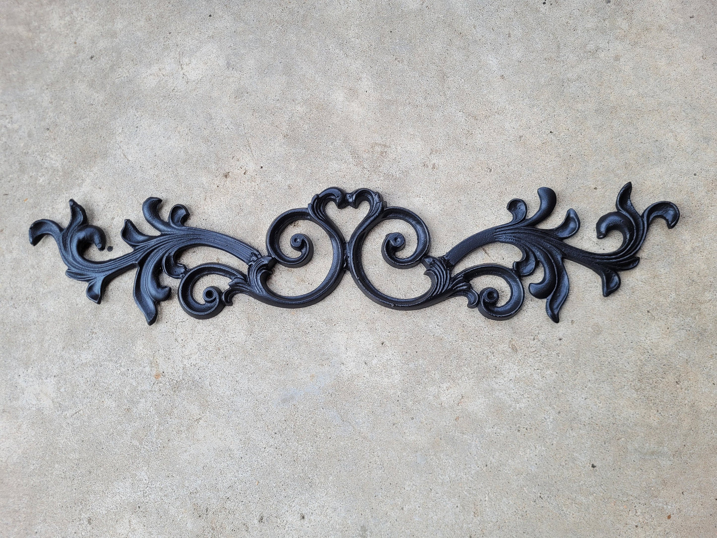 24 " Cast Iron Topper | PICK YOUR COLOR | Pediment | Wall Plaque | Old World | Tuscan | Metal Art | Original Design | FleurDeLisJunkie