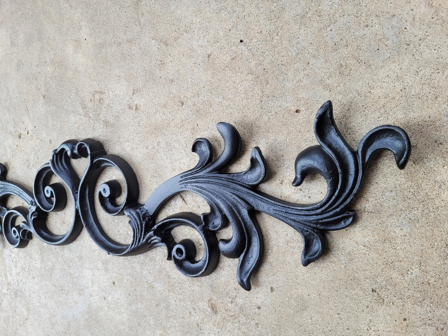 24 " Cast Iron Topper | PICK YOUR COLOR | Pediment | Wall Plaque | Old World | Tuscan | Metal Art | Original Design | FleurDeLisJunkie