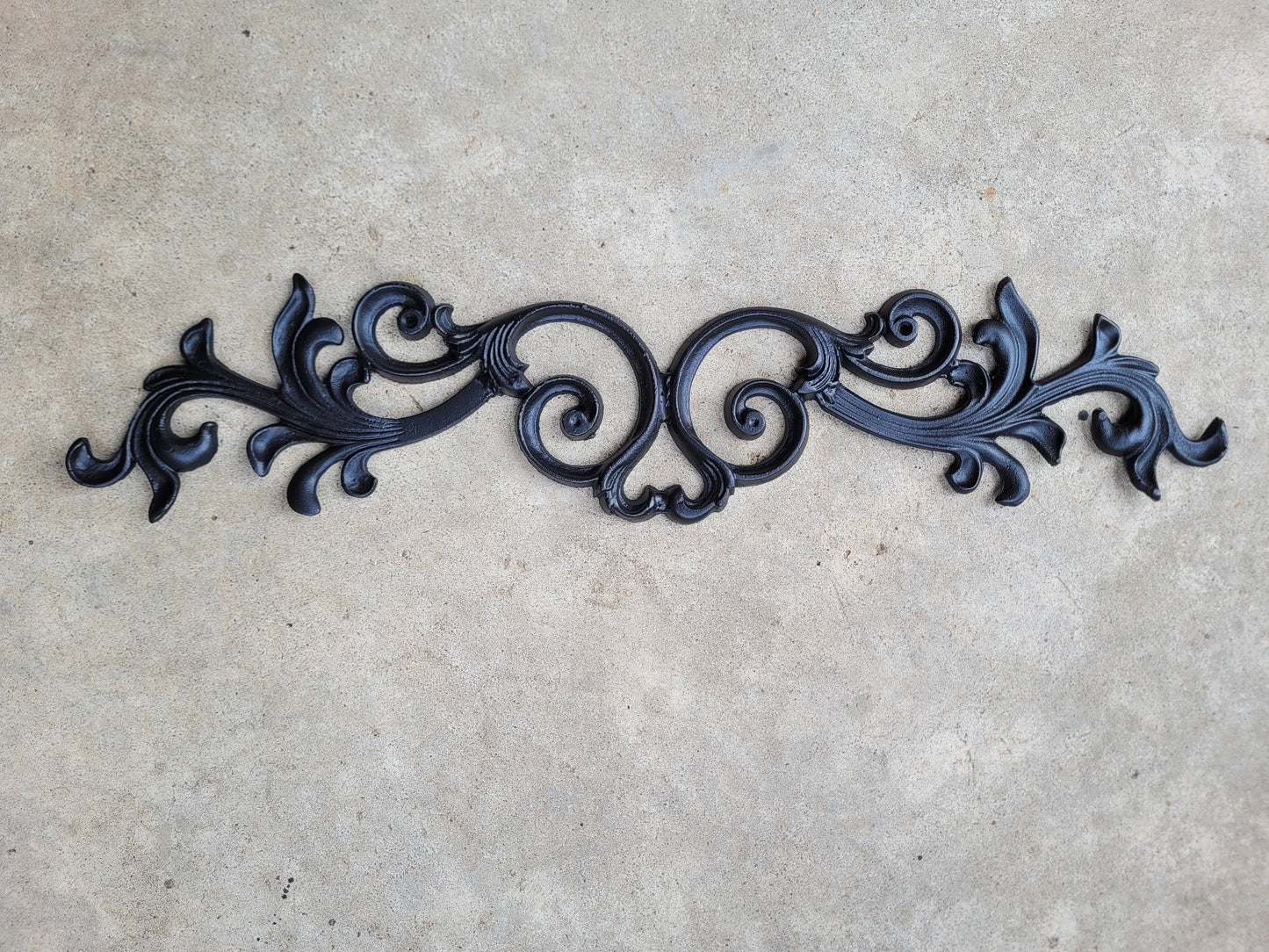 24 " Cast Iron Topper | PICK YOUR COLOR | Pediment | Wall Plaque | Old World | Tuscan | Metal Art | Original Design | FleurDeLisJunkie