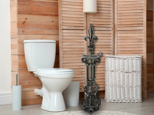 Free Standing Toilet Paper Holder | Toilet paper storage | Toilet paper stand | Cast iron | FleurDeLisJunkie | Toilet tissue| Tissue storage