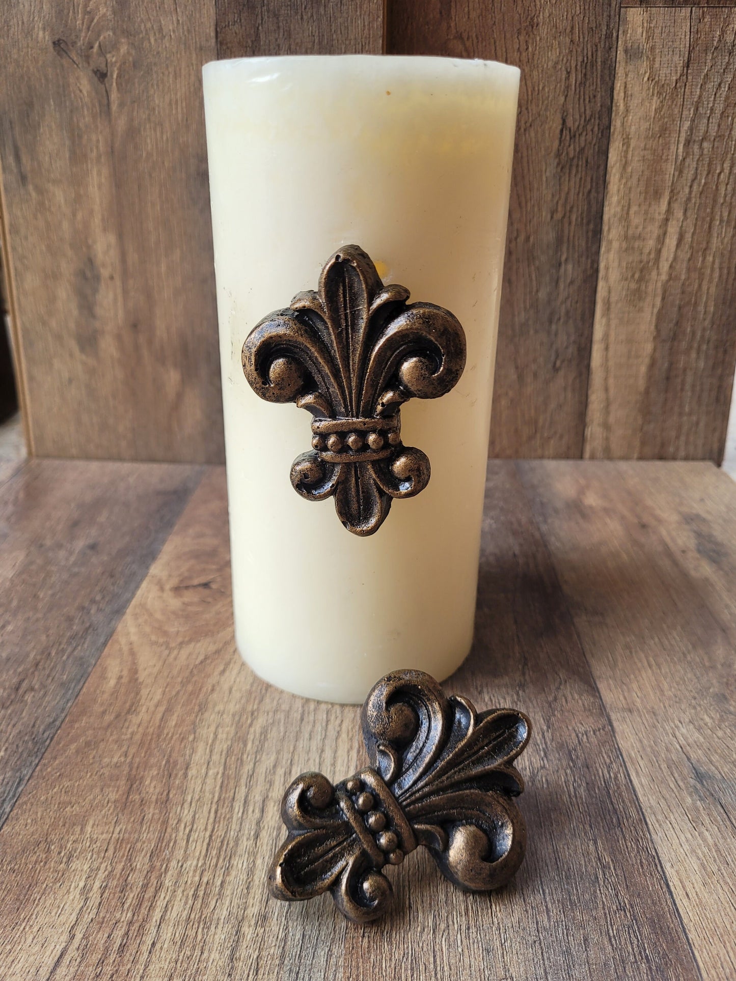 Set of 2 Fleur de Lis Candle Pins for Pillar Candles | PICK YOUR COLOR | Baroque | FleurDeLisJunkie | French Country, New Orleans