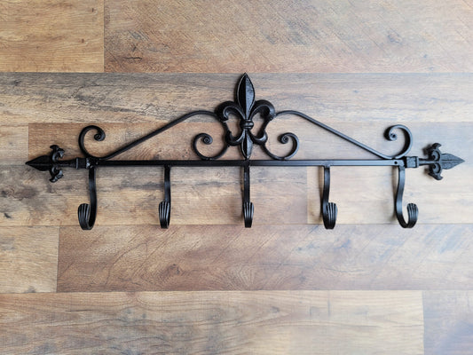 Fleur de Lis Wall Hook Metal Coat Rack | PICK YOUR COLOR | Iron Hat Rack Wall Organizer | Mud Room Hook Farmhouse Wall Hook FleurDeLisJunkie