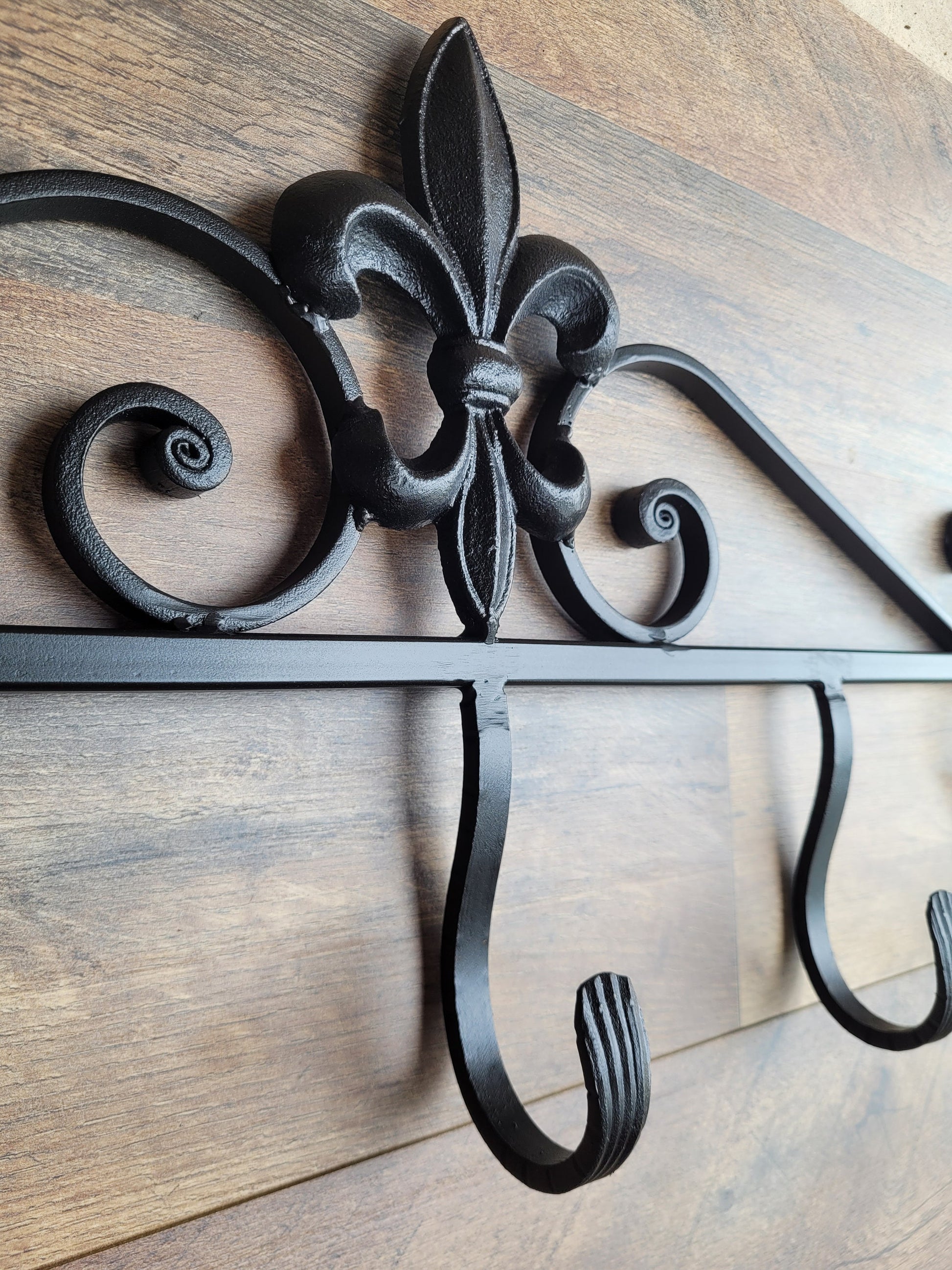 Coat Rack 24 Decorative Coat Hanger, Hand Forged Iron Coat Hooks Add  Character to Any Rustic Interior Decor Ball End Style, Six Hooks 
