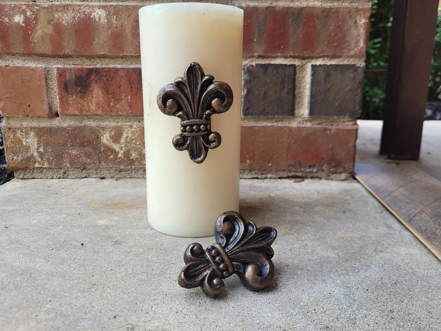 Set of 2 Fleur de Lis Candle Pins for Pillar Candles | PICK YOUR COLOR | Baroque | FleurDeLisJunkie | French Country, New Orleans