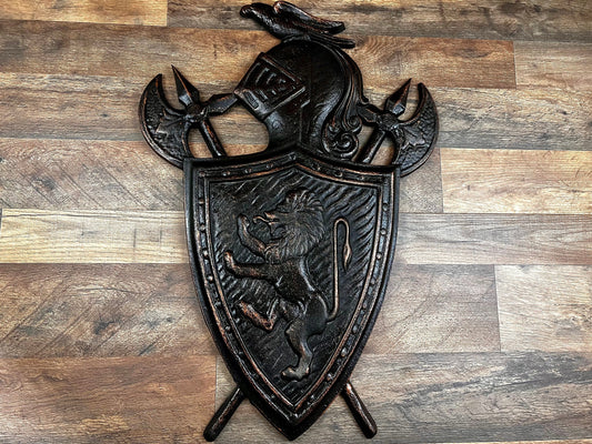 Lion Shield Knight Shield Eagle Shield Medieval Wall Decor | PICK YOUR COLOR | Metal Art Fleur de Lis Coat of Arms  FleurDeLisJunkie Royal